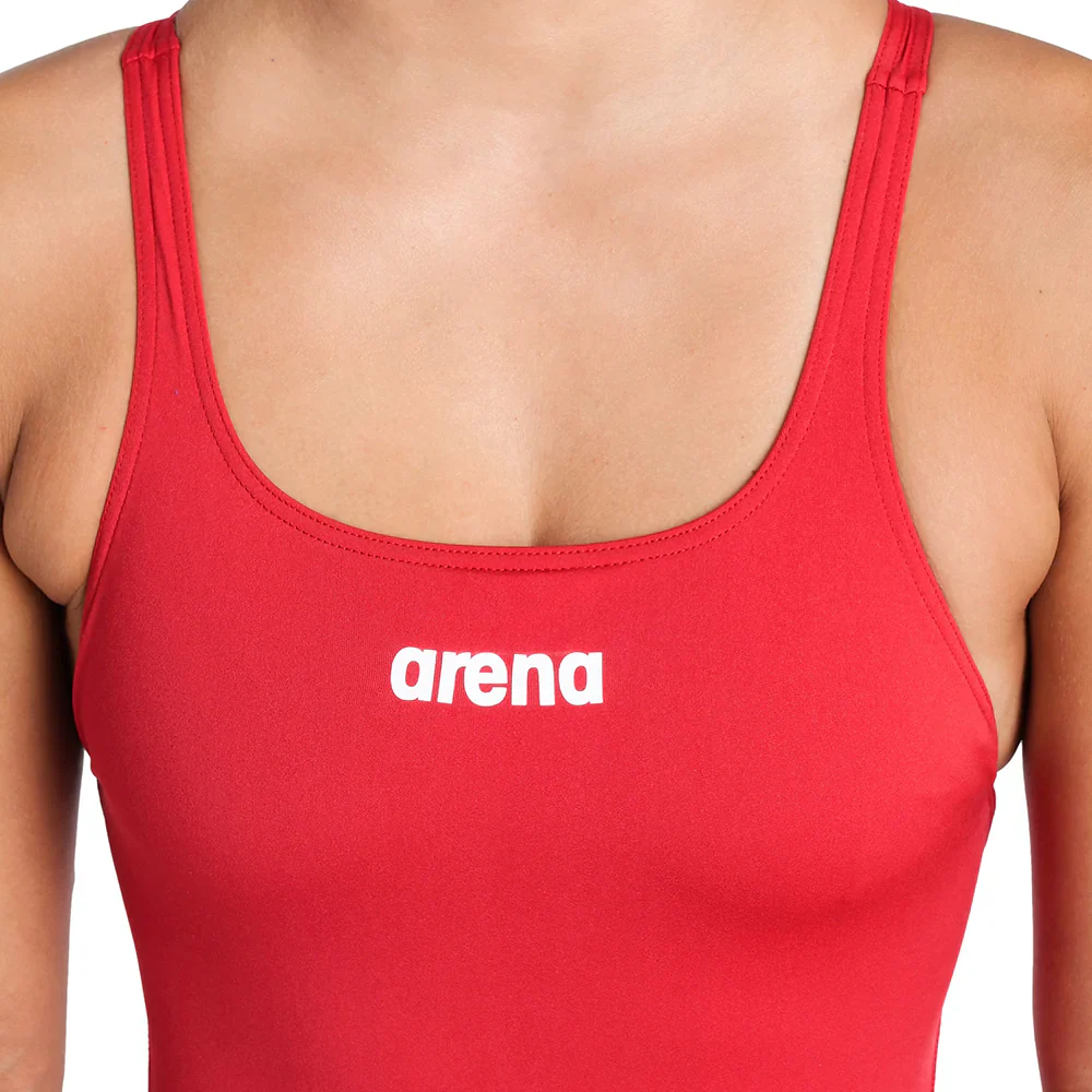 TRAJE DE BA脩O MUJER ARENA TEAM SWIMSUIT SWIM PRO SOLID RED - Imagen 4