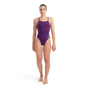TRAJE DE BAÑO MUJER TEAM SWIMSUIT CHALLENGE SOLID PLUM-WHITE