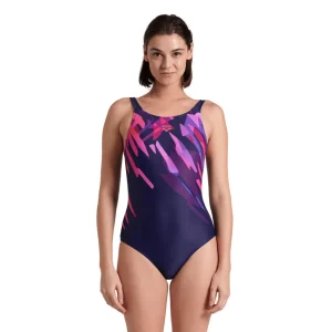 TRAJE DE BAÑO MUJER ARENA FEEL TALEA U BACK NEGRO ROSADO TALLA 38