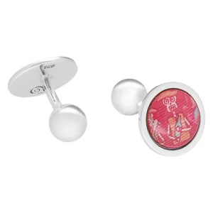 Mancuernillas Redondas Compadres Hasta La Muerte Rosa