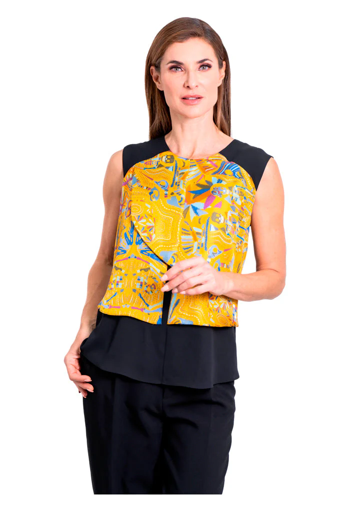 Blusa Pétalos Viaje al Mictlán Amarillo - Imagen 3
