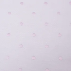 Tejido Piqué Bordado Lunares Rosa Brillo