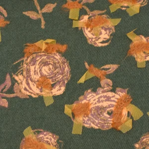 Tejido Paño Flores Naranja