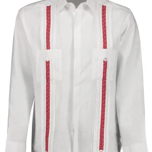 Guayabera con Franjas Colibrí Rojo