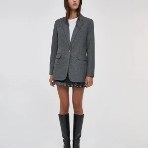 Blazer de Cuadros Gris