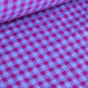 Tejido Vichy Sersuker Buganvilla/Malva