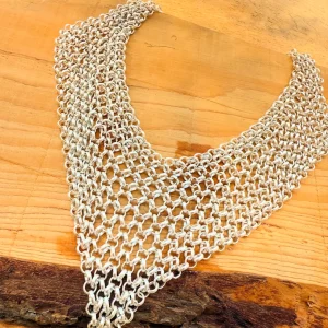 Collar Metálico Malla Oro y Plata