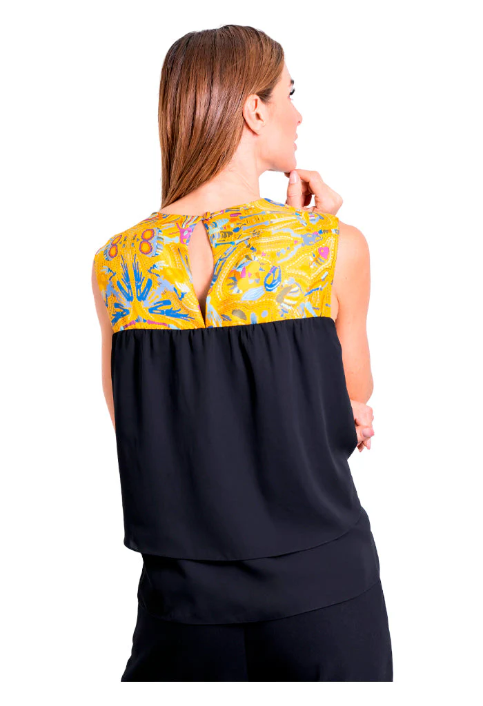 Blusa Pétalos Viaje al Mictlán Amarillo - Imagen 6