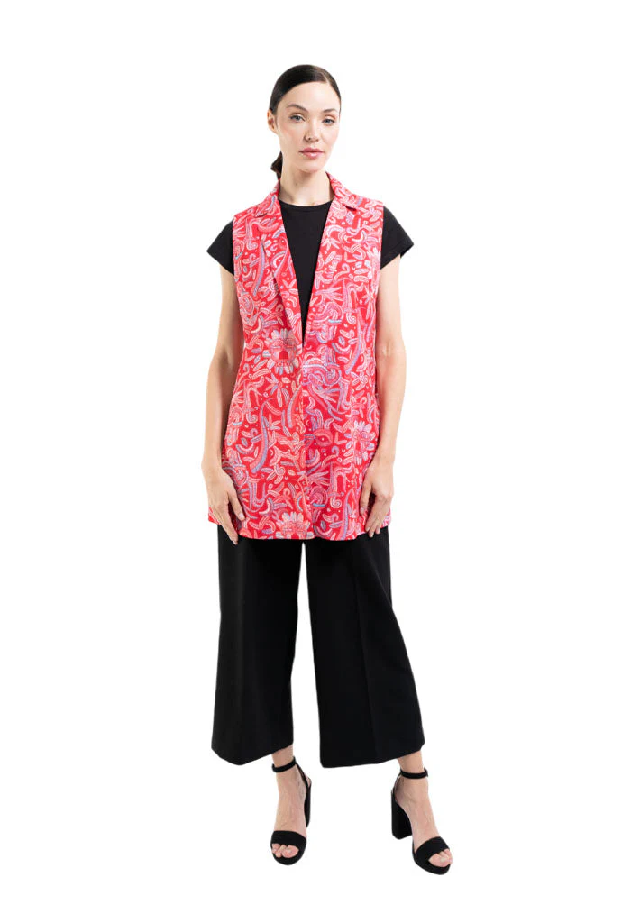 Chaleco Okuili Quetzalc贸atl Rojo Brillante - Imagen 4