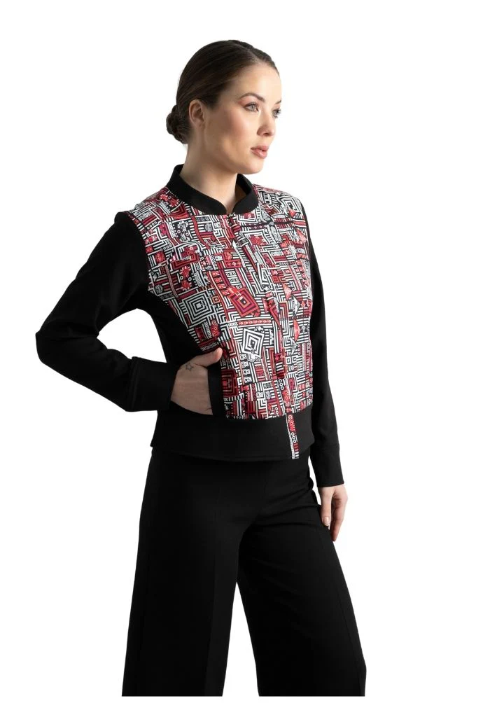 Bomber Okomej Teotihuacán Blanco/Rojo - Imagen 4