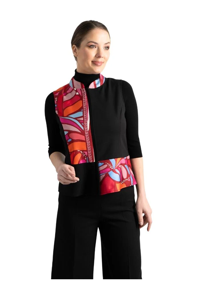 Chaleco Combinado Mariposa Abstracta Rojo - Imagen 4