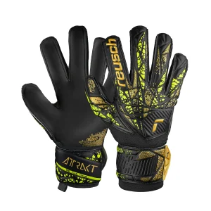 GUANTE ARQUERO REUSCH  ATTRAKT INFINITY FERULA ADULTO GK24-25 NEGRO/DORADO/AMARILLO