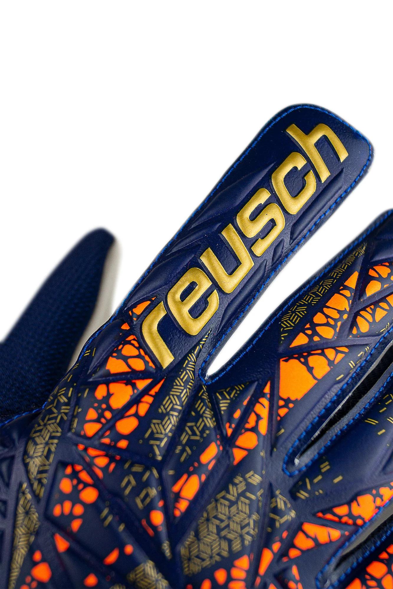 GUANTE ARQUERO REUSCH  ATTRAKT SOLID GK24 AZULINO/DORADO/BLANCO