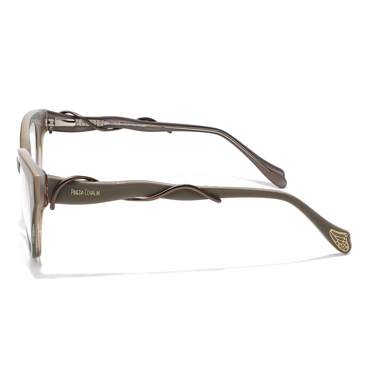 Lentes Clip On Pantos Gris Mariposa Dorada - Imagen 5