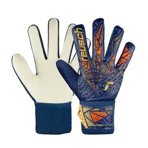 GUANTE ARQUERO REUSCH  ATTRAKT STARTER SOLID JUNIOR GK24 AZULINO/DORADO/BLANCO