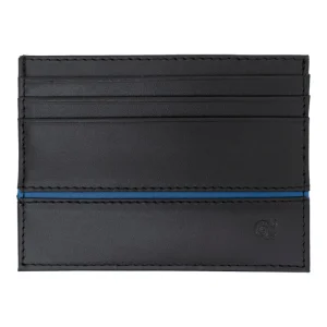 Tarjetero Kukxaan Negro Ribete Azul Chapulines