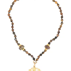 Collar Virgen de Guadalupe Estilo Vintage Café