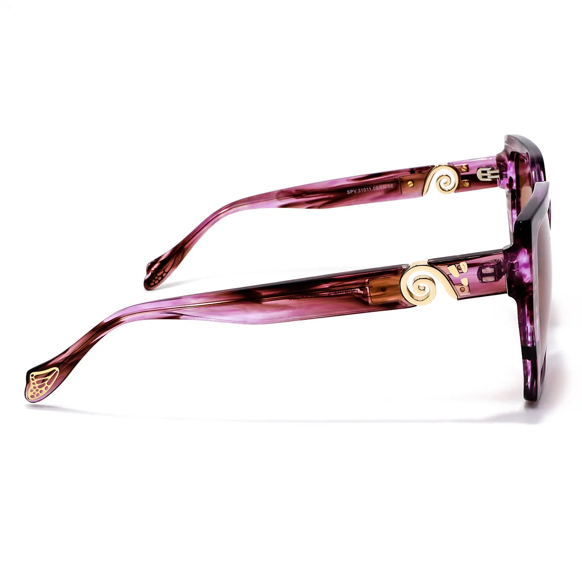 Lentes de Sol Hexagonales Caf茅 Degradado Greca Mariposa Monarca - Imagen 7