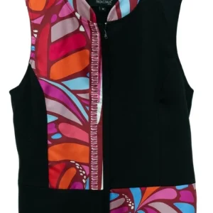 Chaleco Combinado Mariposa Abstracta Rojo