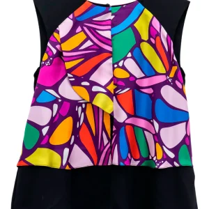Blusa Pétalos Mariposa Abstracta Morado
