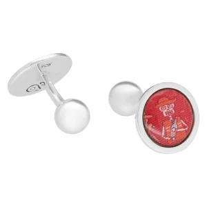 Mancuernillas Redondas Compadres Hasta La Muerte Rojo