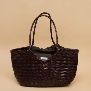 Bolso Akila Piel Trenzada Marrón