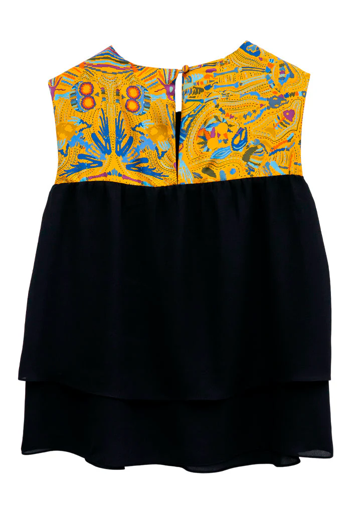 Blusa Pétalos Viaje al Mictlán Amarillo - Imagen 5