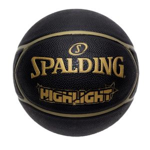 BALON BASQUETBOL SPALDING HIGHLIGHT BLACK/GOLD N°7