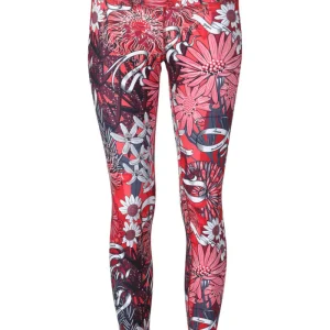 Leggins Metztli Herbolaria Flores Rojo