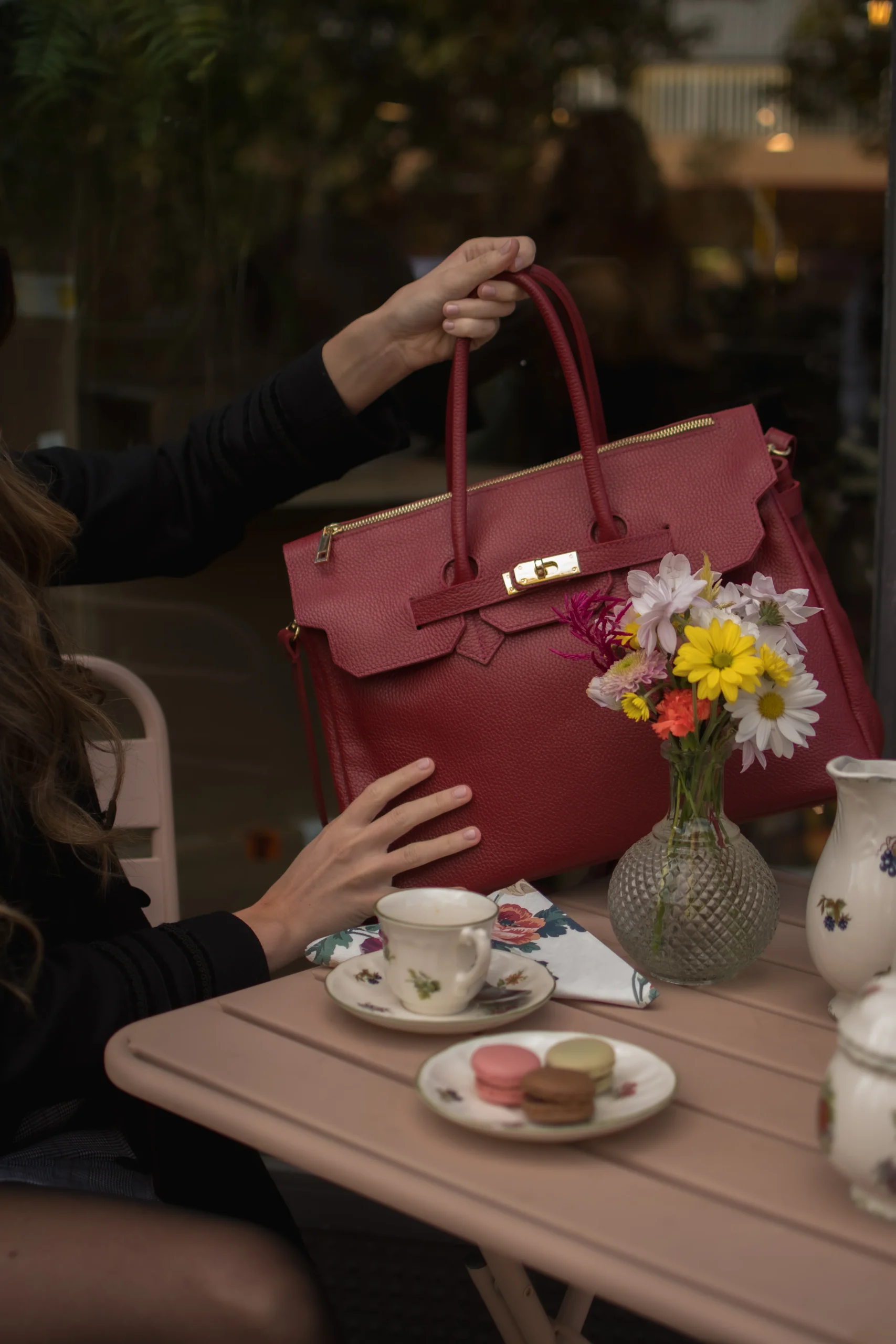 Bolso Piel Praga Burdeos - Imagen 4