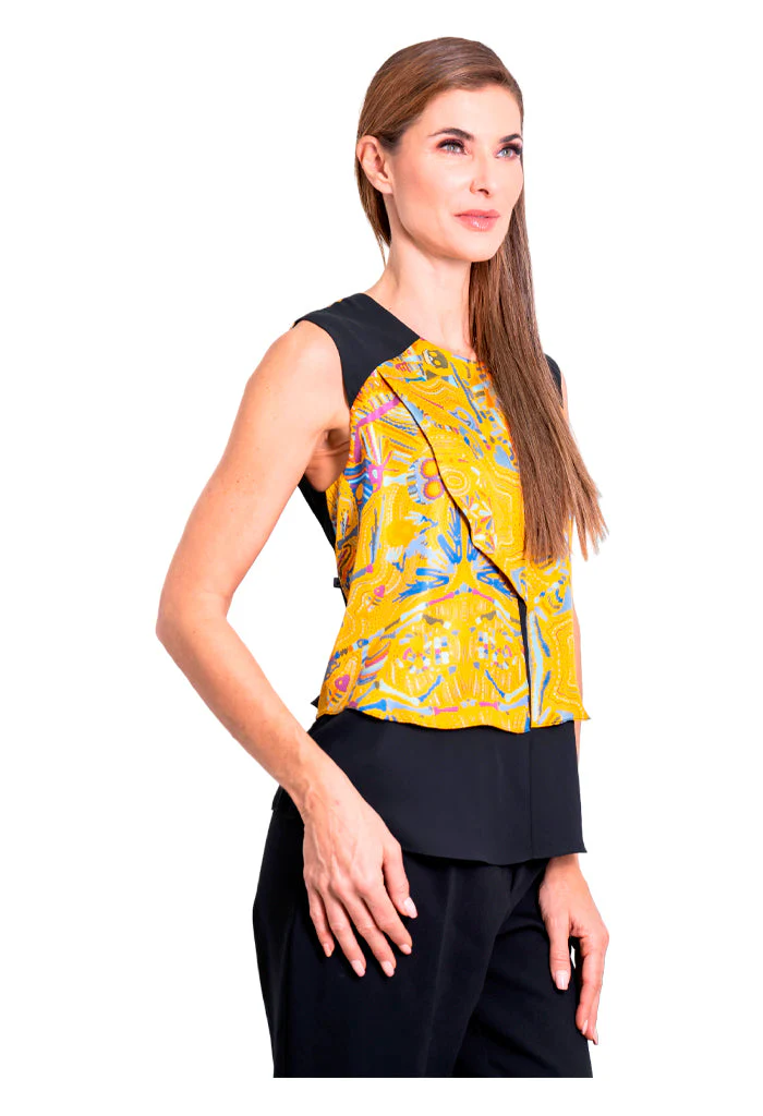 Blusa Pétalos Viaje al Mictlán Amarillo - Imagen 4