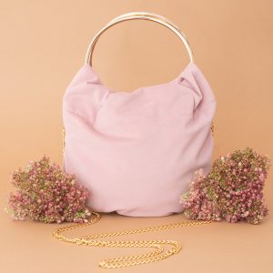 Bolso Bambu Rosa Terciopelo
