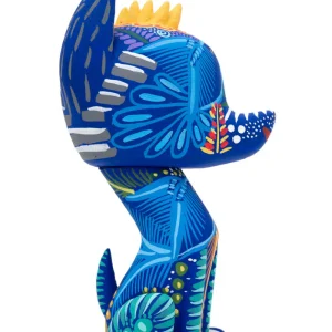 Figura Xico Barro Pintado Azul ave naranja