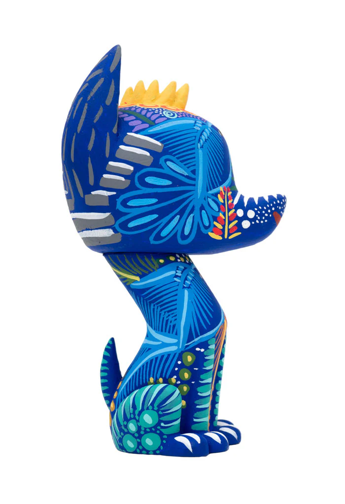 Figura Xico Barro Pintado Azul ave naranja