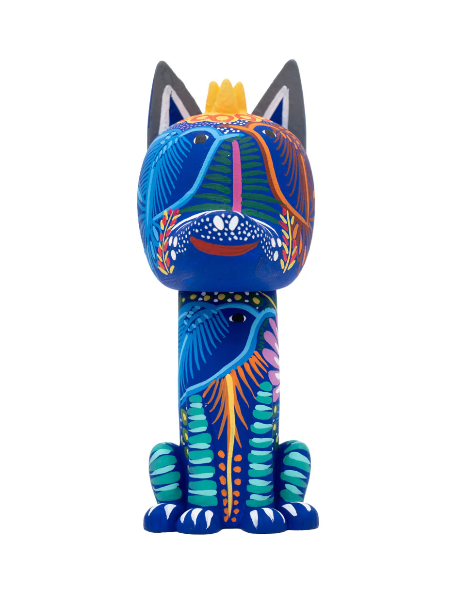 Figura Xico Barro Pintado Azul ave naranja - Imagen 3