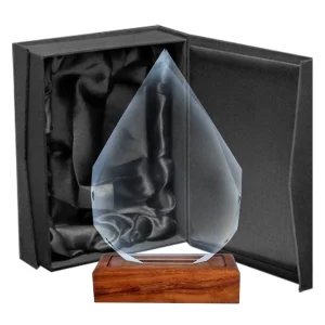 GALVANO CRISTAL CON BASE DE MADERA MOD. BLAS54-25