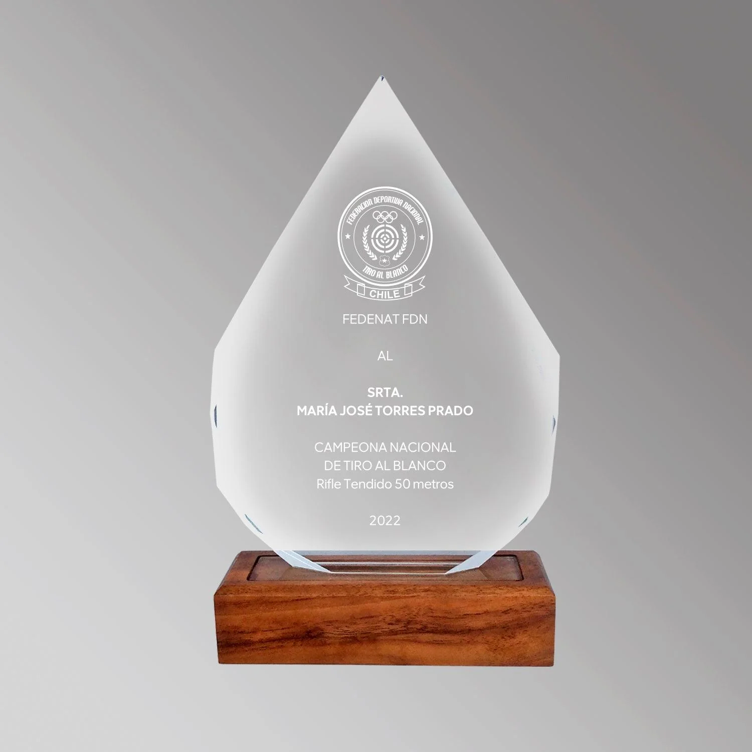 GALVANO CRISTAL CON BASE DE MADERA MOD. BLAS54-25 - Imagen 4