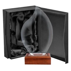 GALVANO CRISTAL BASE MADERA BLAS55