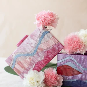Clutch Metacrilato Olas Rosa