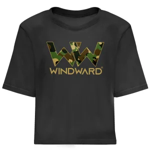 Camiseta Crop mujer HIDDEN Negra