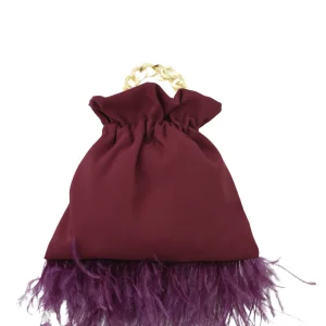 Bombonera Plumas Burdeos