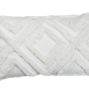 Cojín Artesanal Flecos Blanco