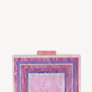 Clutch Metacrilato Fucsia/Morado