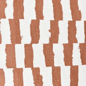 Tejido Jacquard con Boucle Estampado Teja