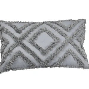 Cojín Artesanal Flecos Gris