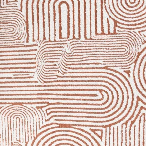 Tejido Jacquard con Boucle Retro Teja