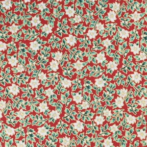 Tejido Popelín Flor Navidad