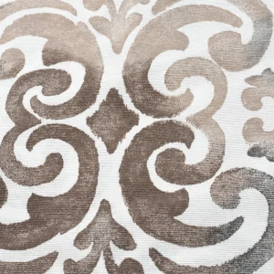 Tejido Loneta Floritura Marrón