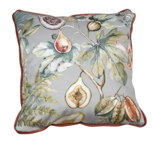 Cojín Terciopelo Frutas Gris