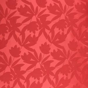 Tejido Fiesta Jacquard Flor Satinada Rojo
